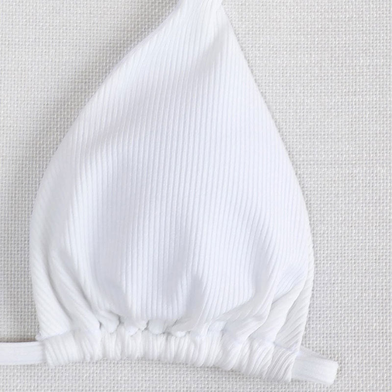 Sexy Solid Color High Waist Split Bikini Women Summer Swimsuit Halter Triangle Cup Swimsuit Bella Mia